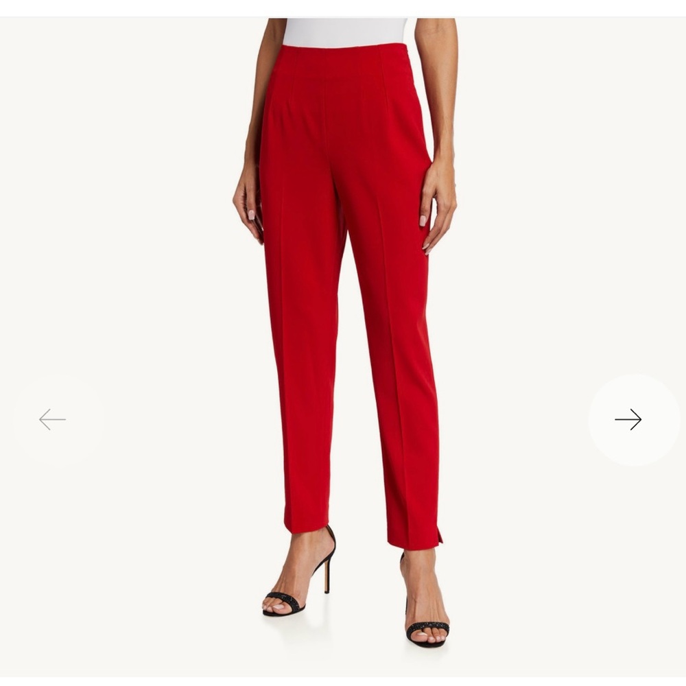 Badgley Mischka Fitted Stretch Crepe Pant. Red. Size Large.
